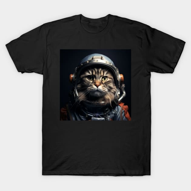 Astronaut Cat in Space - Maine Coon T-Shirt by Merchgard